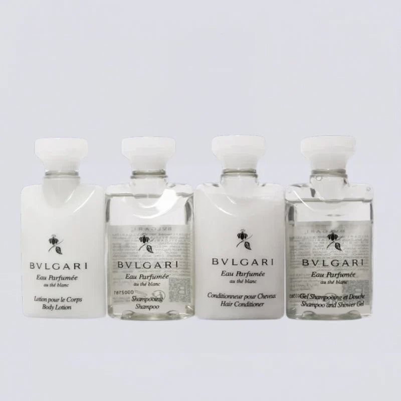 BVLGARI White Tea Shampoo Conditioner Shower Gel Body Lotion (75ml) | Luxury Hotel Essentials