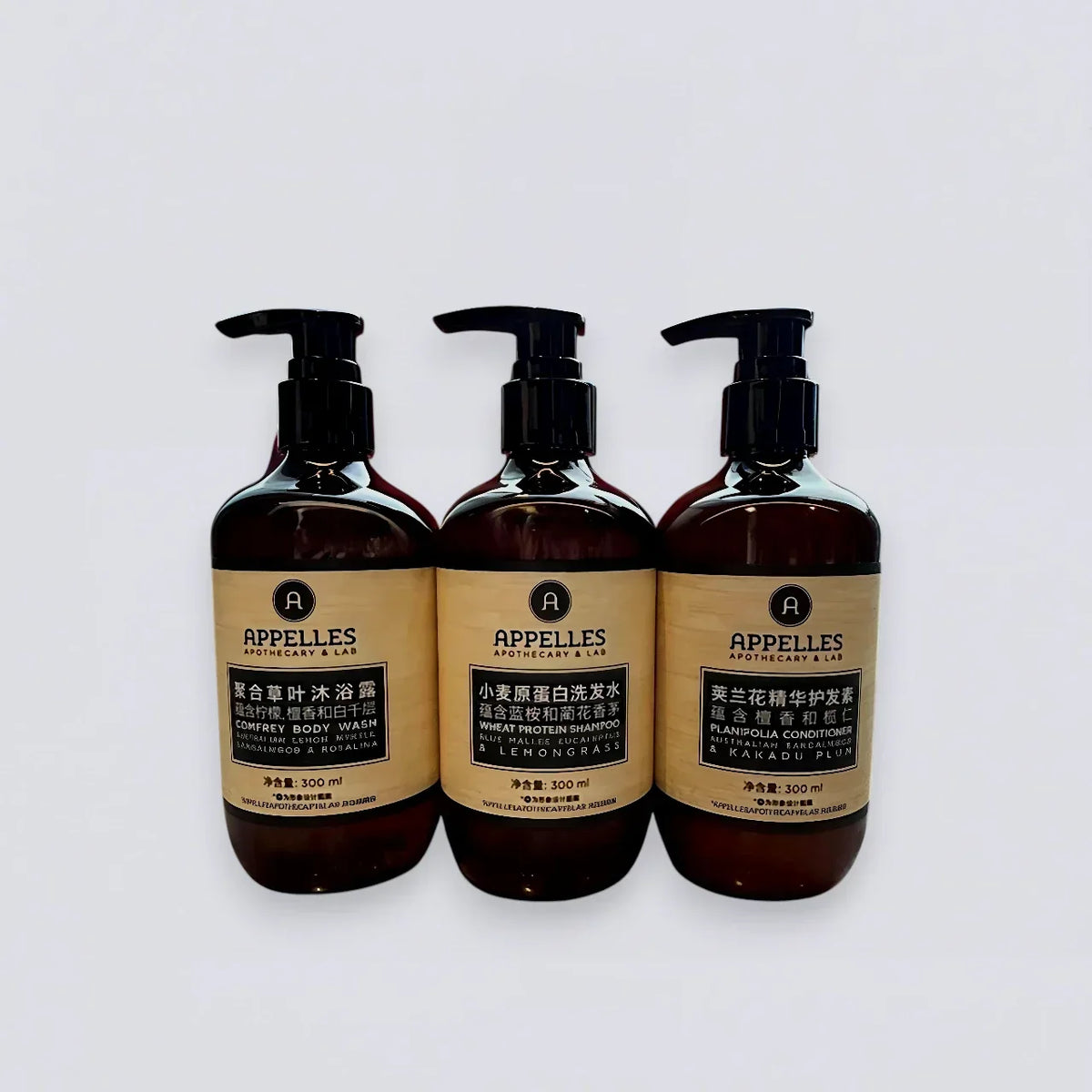 APPELLES Wheat Protein Shampoo Conditioner Shower Gel (300ml) | Luxury Hotel Essentials