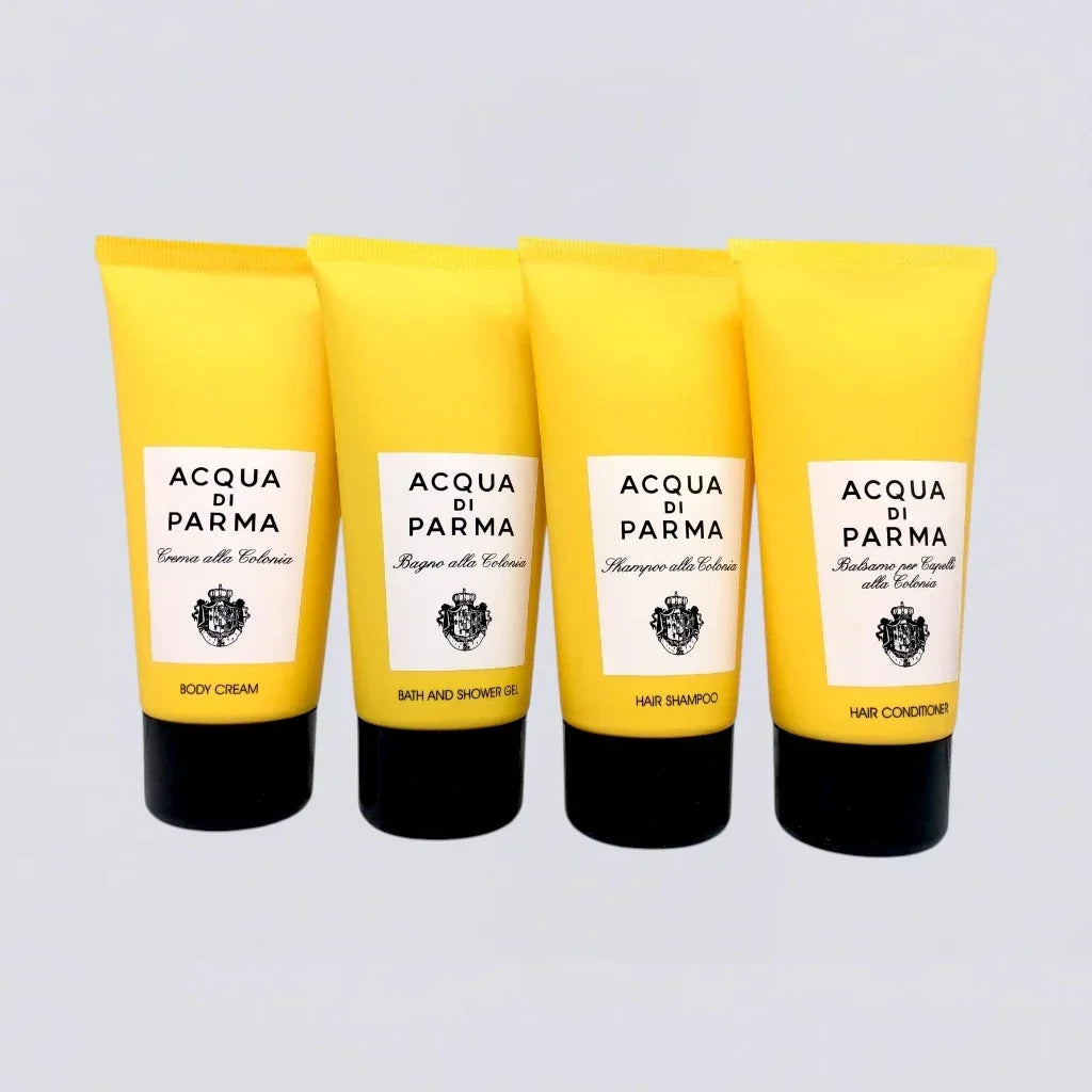 ACQUA DI PARMA Colonia Yellow Collection Shampoo Conditioner Shower Gel Body Lotion (75ml) | Luxury Hotel Essentials