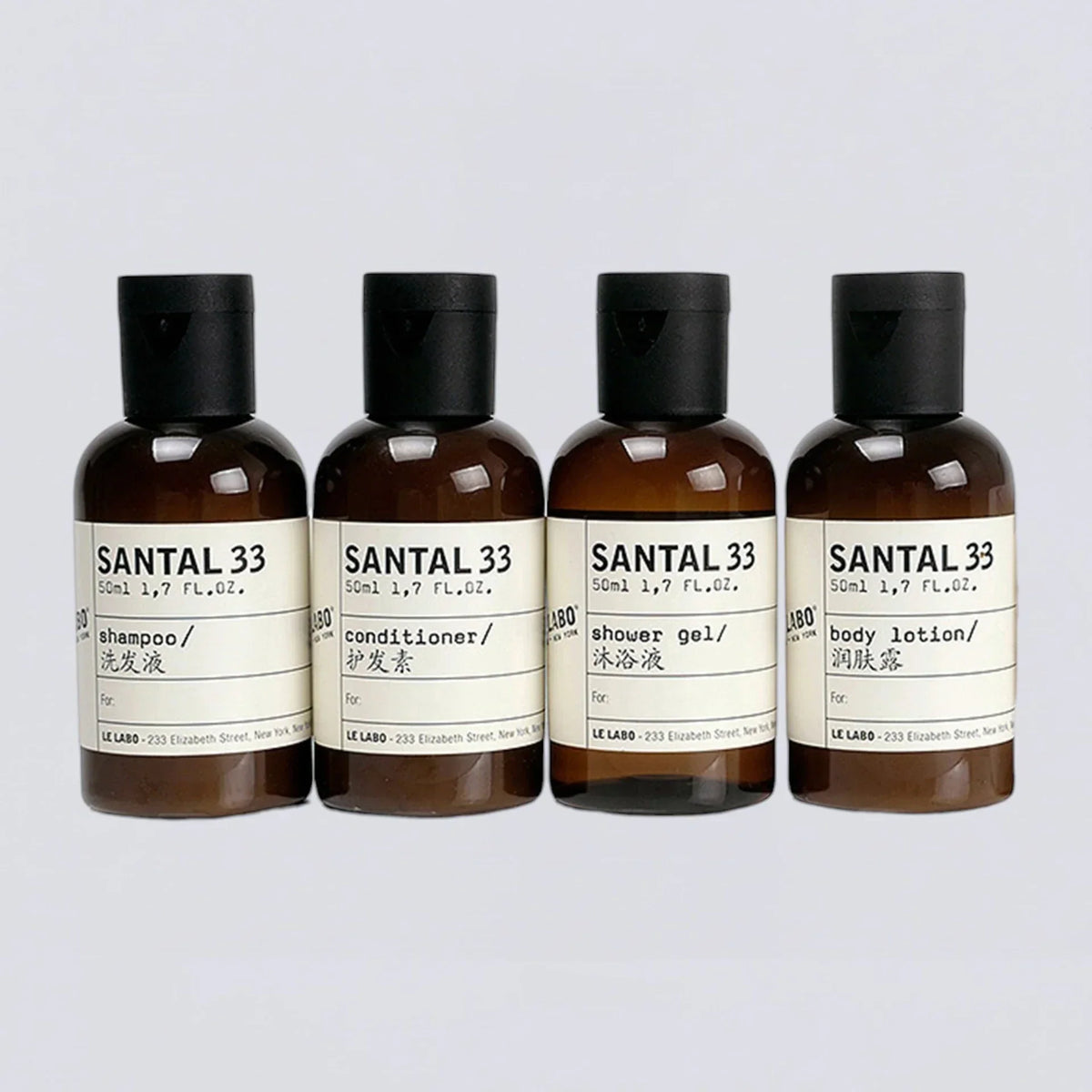 LE LABO Santal 33 Shampoo Conditioner Shower Gel Body Lotion (50ml) | Luxury Hotel Essentials