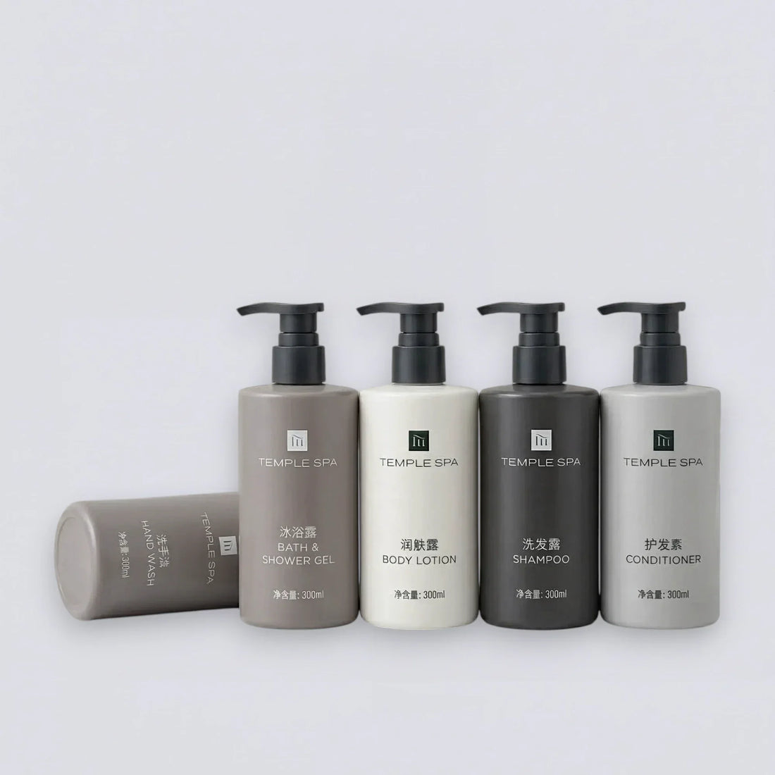 TEMPLE SPA Shampoo Conditioner Shower Gel Body Lotion (300ml) | Luxury Hotel Essentials