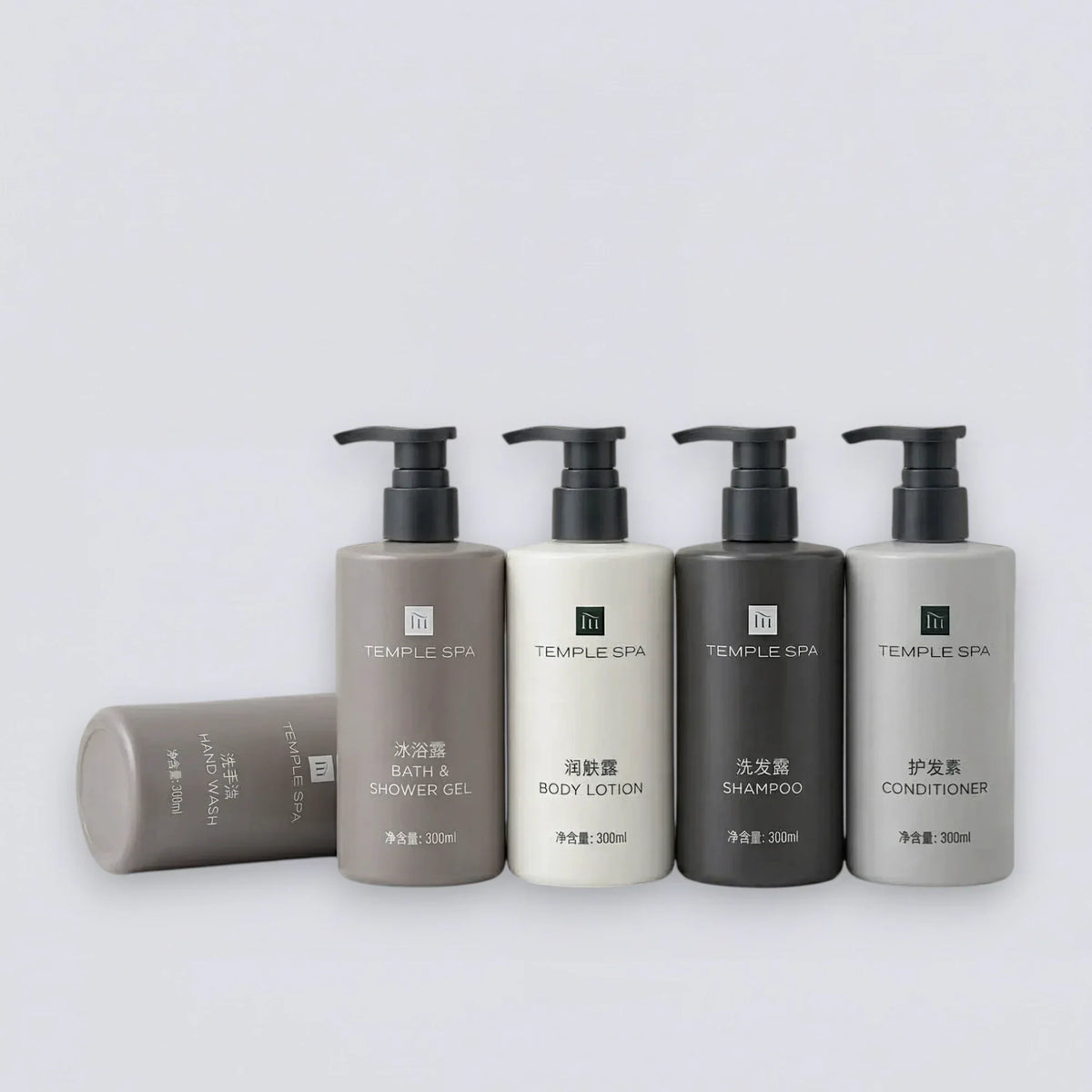 TEMPLE SPA Shampoo Conditioner Shower Gel Body Lotion (300ml) | Luxury Hotel Essentials