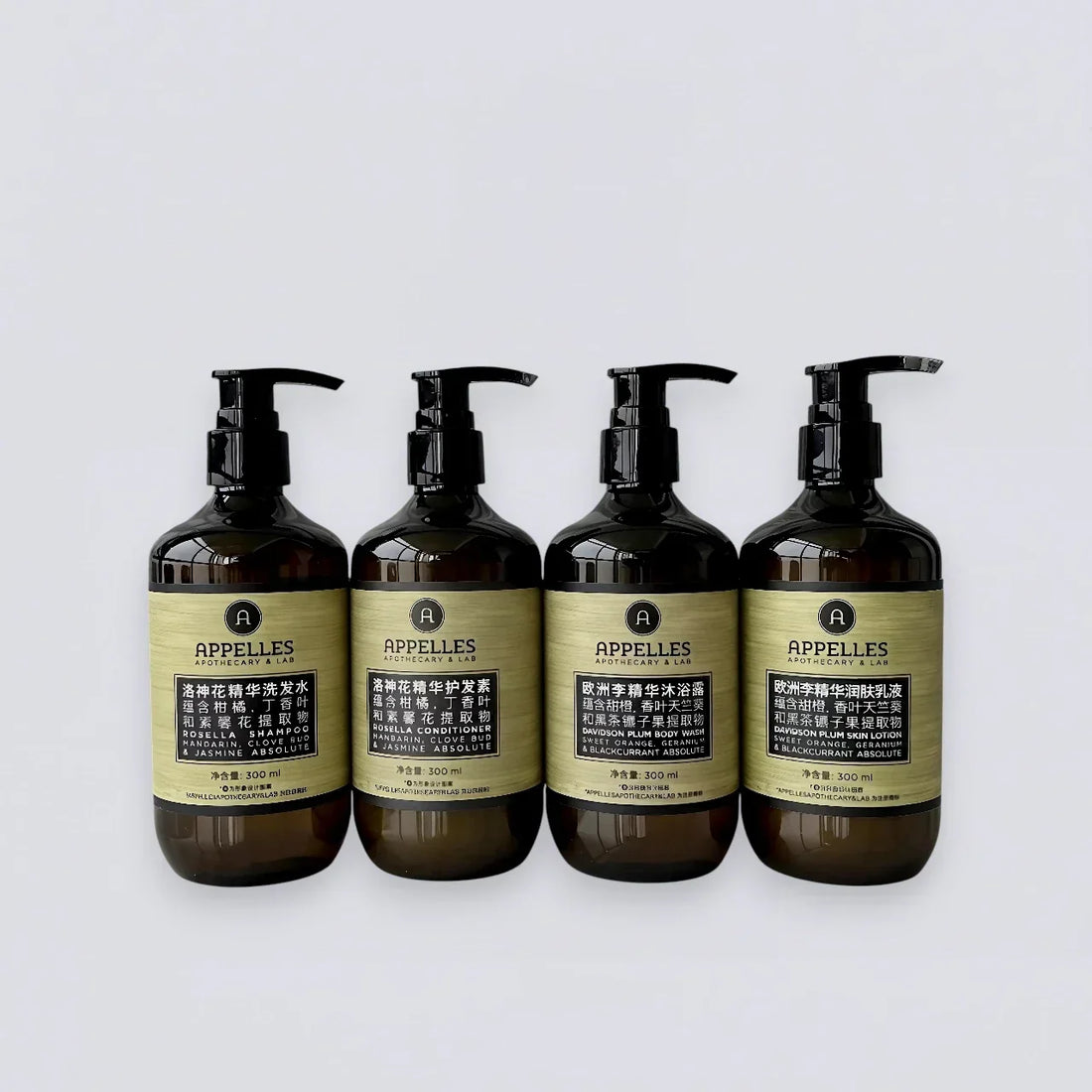 APPELLES Roselle Shampoo Conditioner Shower Gel Body Lotion &amp; More (300ml) | Luxury Hotel Essentials